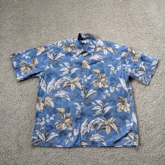 Pierre Cardin Other - Pierre Cardin Hawaiian Shirt Men's XL Blue Tan Floral *